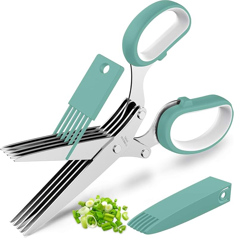 5-Blade Herb Scissors - Stainless Steel Cutter